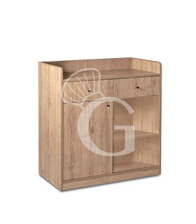 Mueble de servicio compuesto por 1 puerta, 2 cajones y 1 compartimento abierto - L 940 mm x P 480 mm x H 980 mm