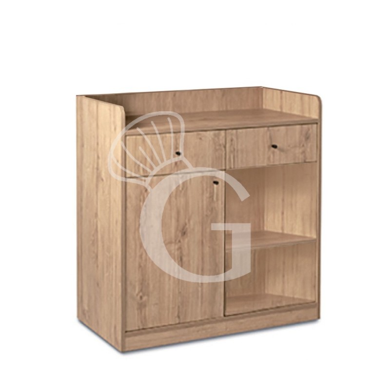 Mueble de servicio compuesto por 1 puerta, 2 cajones y 1 compartimento abierto - L 940 mm x P 480 mm x H 980 mm