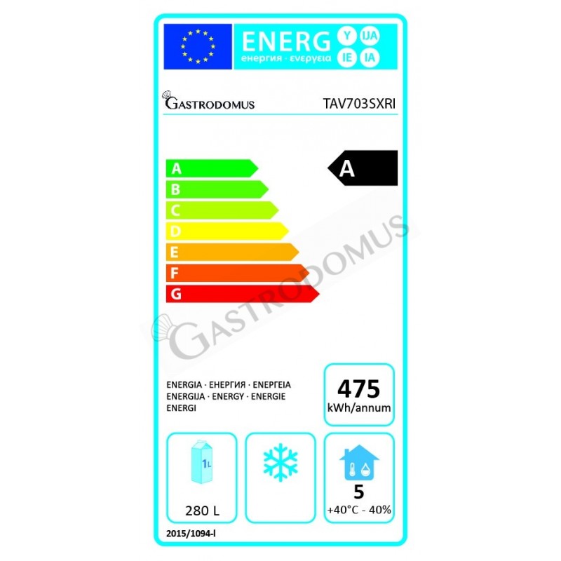 Mesa refrigerada 3 puertas, prof.  700 mm 0°C/+10°C, motor a la izquierda, clase energética D