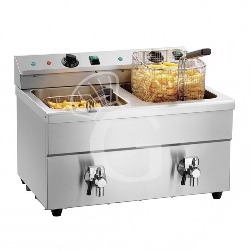 Freidora de inducción de sobremesa 2 cubas 8+8 LT 3500+3500 W