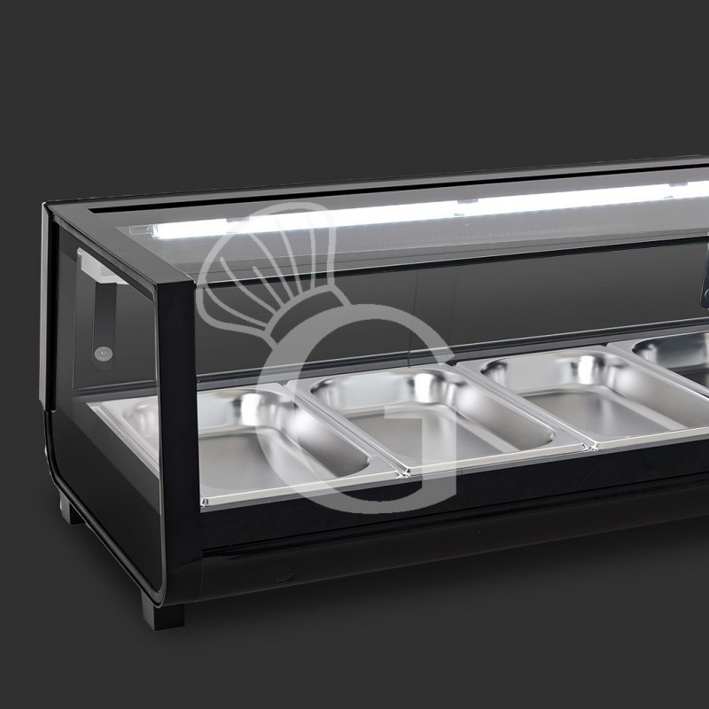 Vitrina para sushi 6 cubetas GN1/3 altura 40mm