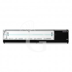Vitrina para tapas con 5 bandejas GN1/2, 0,16 KW, L 1740 mm x P 395 mm x H 375 mm