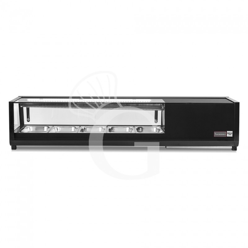 Vitrina sushi 5 cubetas GN1/3 190 W L 1352 mm x P 420 mm x H 295 mm