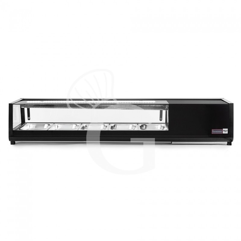 Vitrina sushi 5 cubetas GN1/2 190 W L 1800 mm x P 425 mm x H 295 mm
