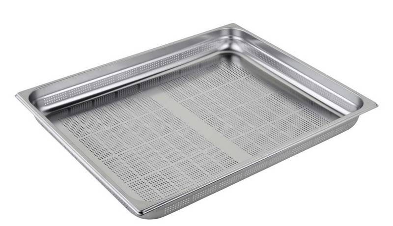 Cubeta perforada de acero inox GN 2/1 L 650 mm x P 530 mm x H 65 mm