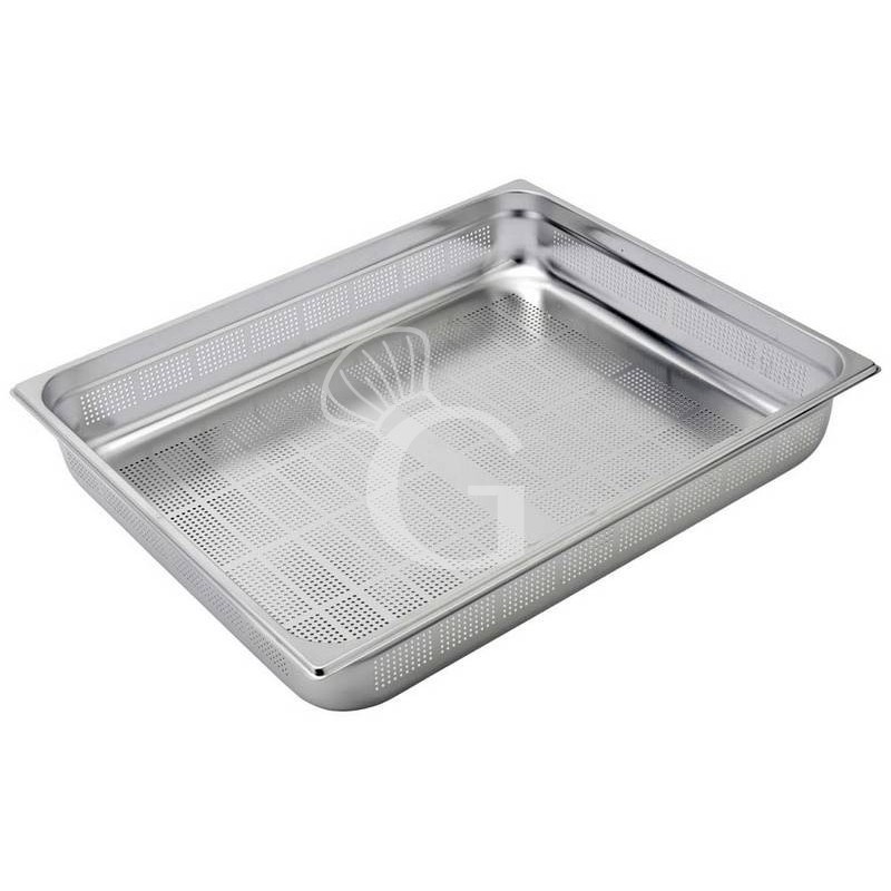 Cubeta perforada de acero inox GN 2/1 L 650 mm x P 530 mm x H 100 mm