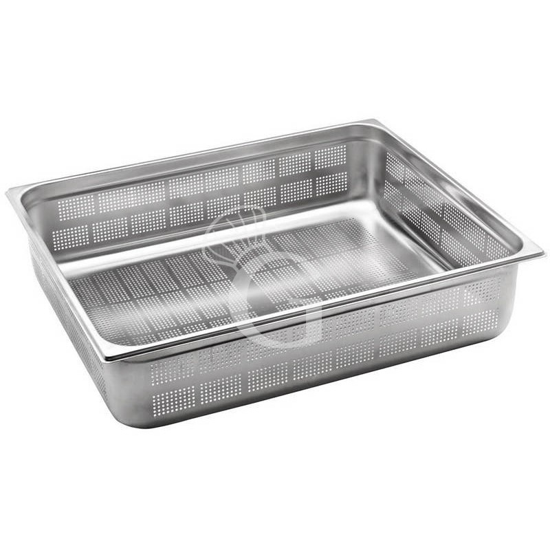 Cubeta perforada de acero inox GN 2/1 L 650 mm x P 530 mm x H 100 mm