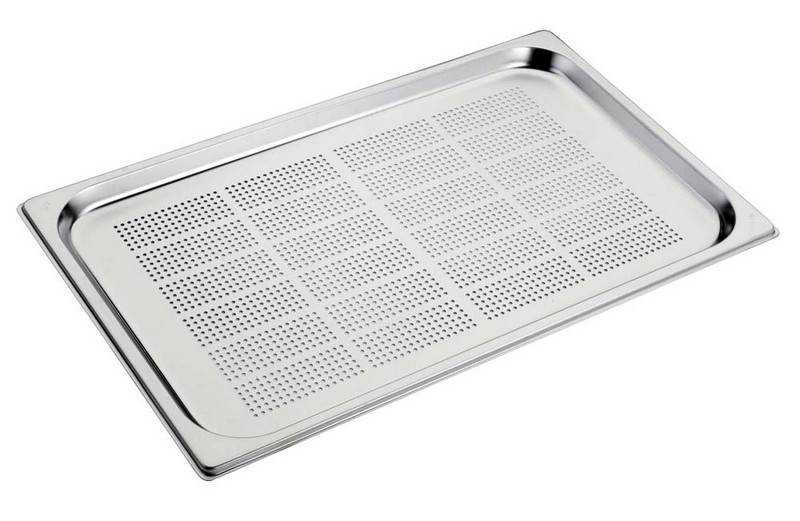 Cubeta perforada de acero inox GN 1/1 L 530 mm x P 325 mm x H 20 mm