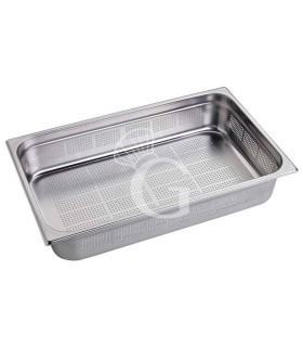 Cubeta perforada de acero inox GN 1/1 L 530 mm x P 325 mm x H 100 mm