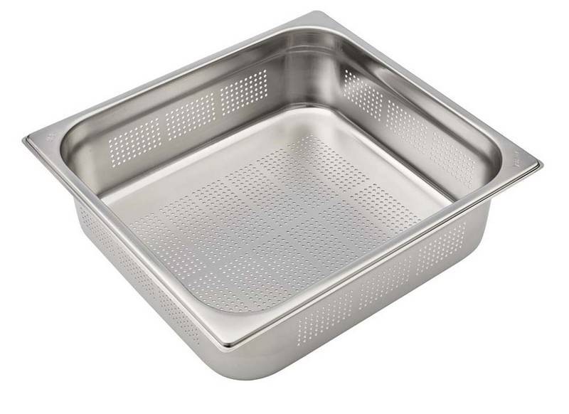 Cubeta perforada de acero inox GN 2/3 L 353 mm x P 325 mm x H 100 mm