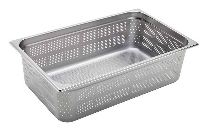 Cubeta perforada de acero inox GN 2/3 L 353mm x 325 mm x H 150 mm