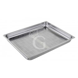 Cubeta perforada de acero inox GN 2/1 L 650 mm x P 530 mm x H 65 mm