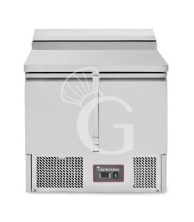 Mesa fría refrigerada con 2 puertas, temperatura +2 °C / +8 °C, con tapa de acero inoxidable