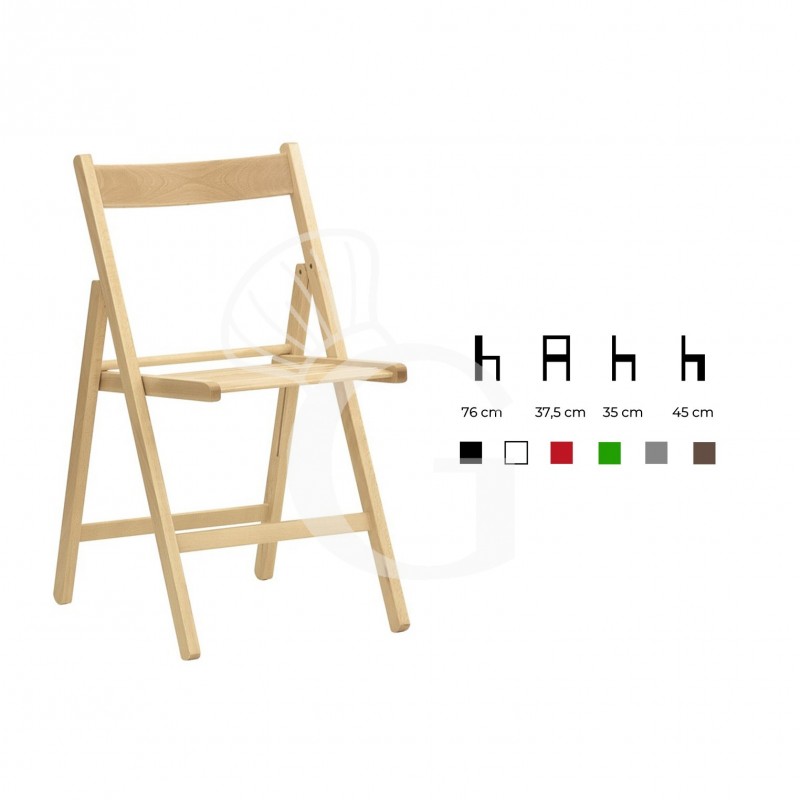 Silla con estructura de haya plegable