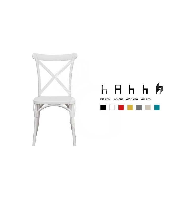Silla Milly con estructura, asiento y respaldo de polipropileno