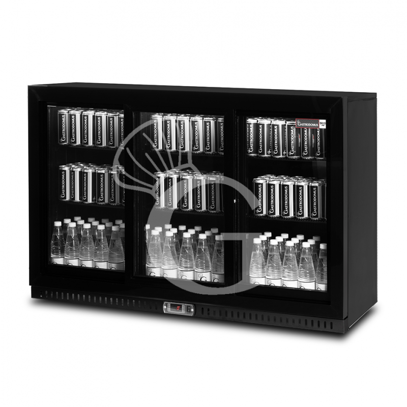 Vitrina refrigerada ventilada de mostrador con 3 puertas correderas 328 LT - temperatura 2°C/+8°C