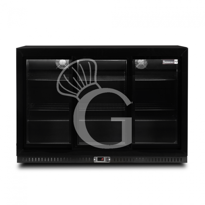 Vitrina refrigerada ventilada de mostrador con 3 puertas correderas 328 LT - temperatura 2°C/+8°C