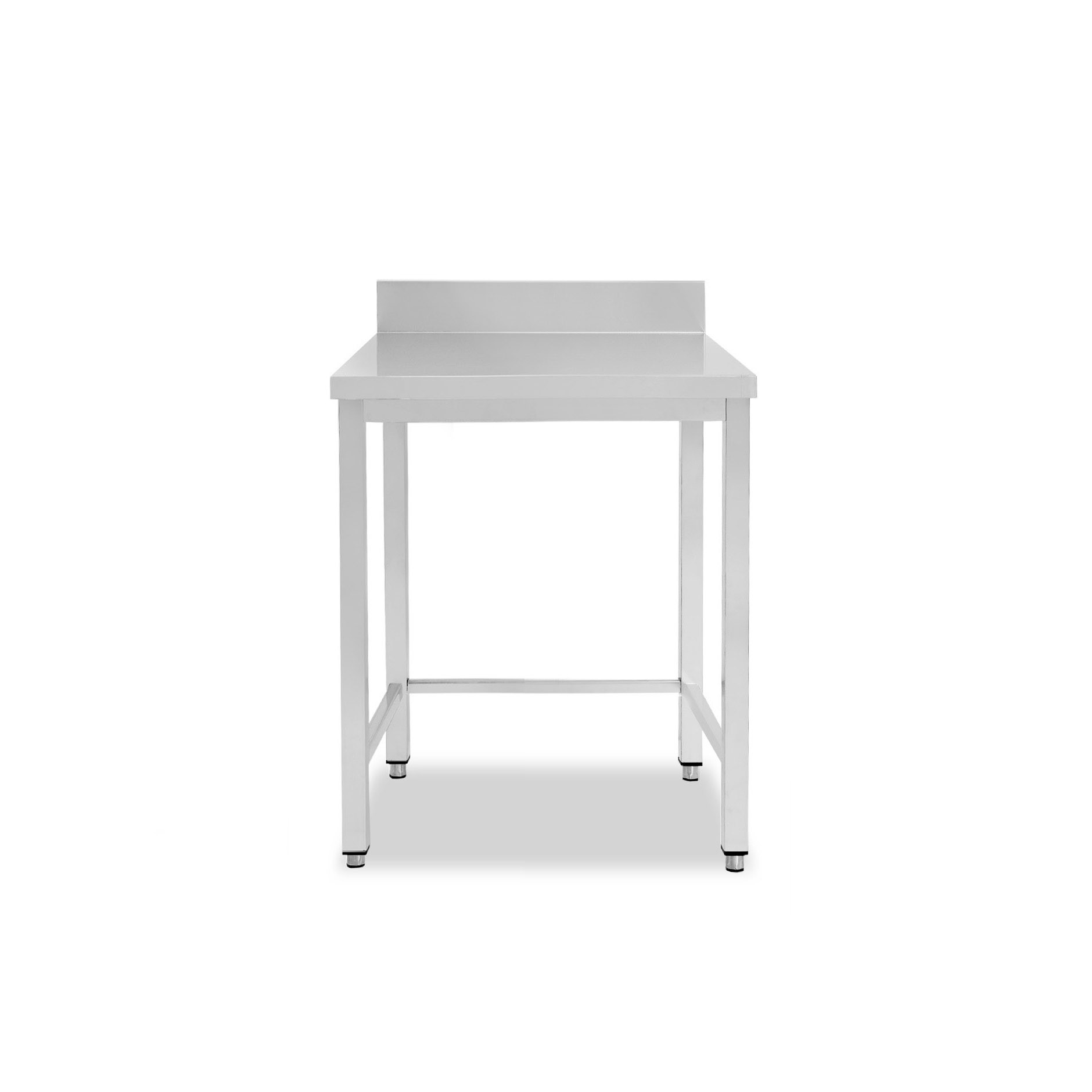 Mesa de acero inoxidable con peto trasero L 600 mm x P 800 mm x A 950 mm