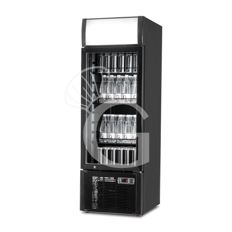 Frigo para bebidas ventilado 1 puerta con dosel 181 LT 2°C/+8°C color negro