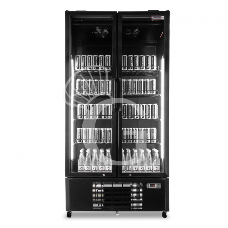 Frigo bebidas ventilado con 2 puertas  751 LT 2°C/+8°C color negro