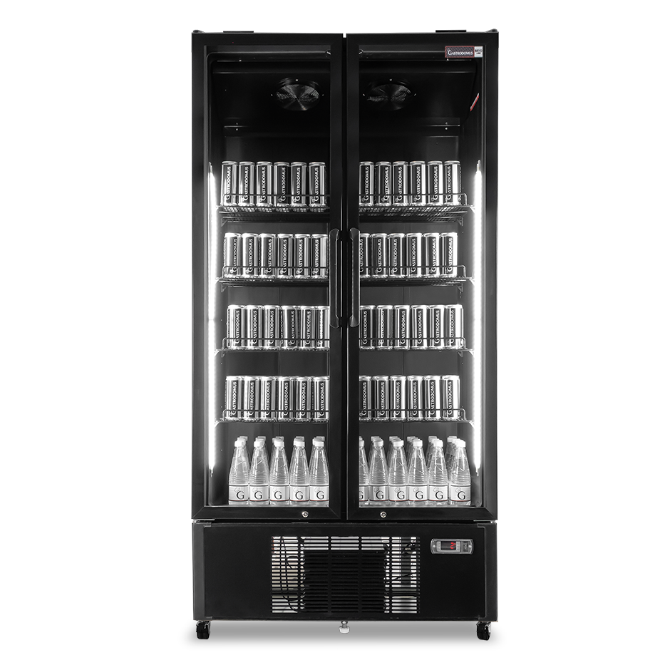 Frigo bebidas ventilado con 2 puertas  751 LT 2°C/+8°C color negro