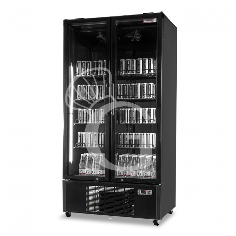 Frigo bebidas ventilado con 2 puertas  751 LT 2°C/+8°C color negro