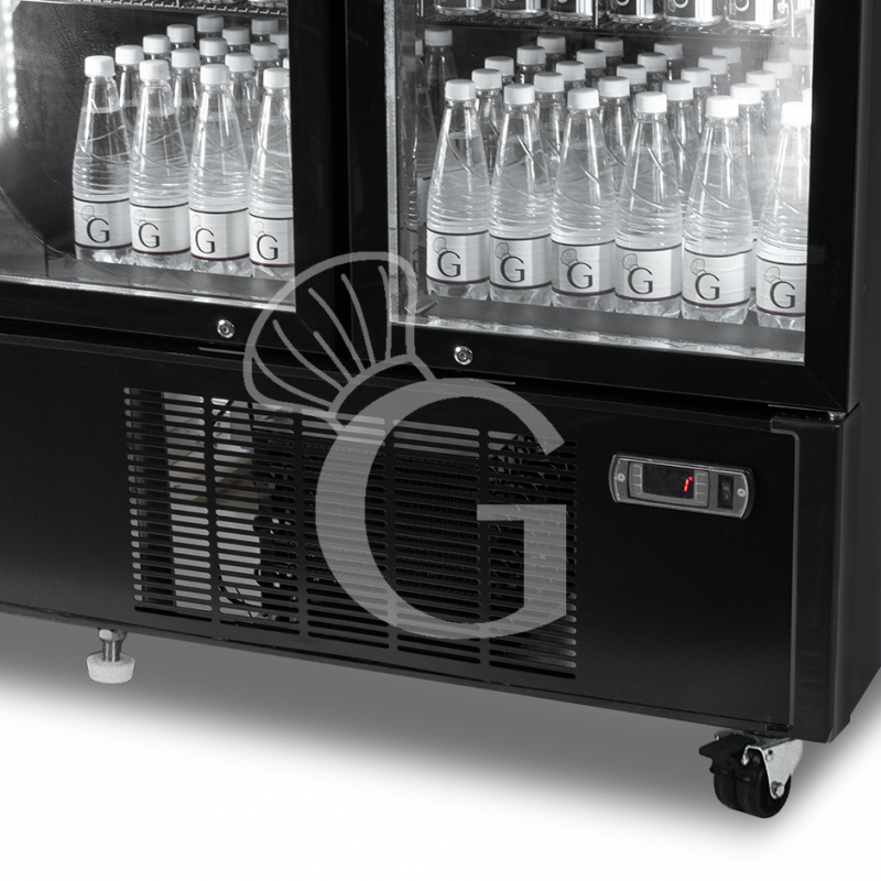 Frigo bebidas ventilado con 2 puertas  751 LT 2°C/+8°C color negro