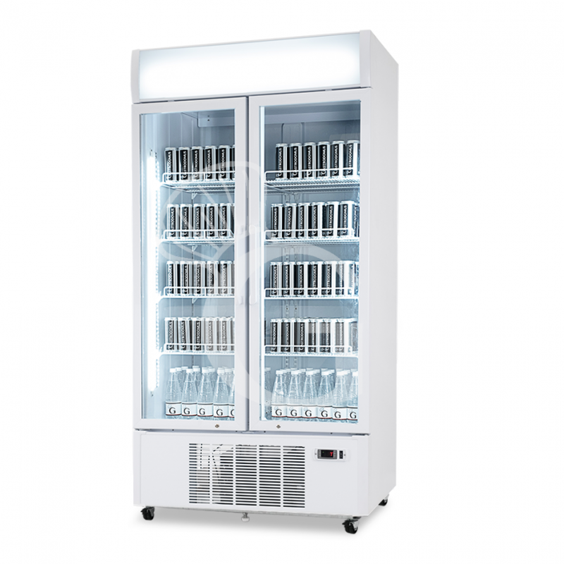 Frigo bebidas ventilado 2 puertas con luminoso 736 LT 2°C/+8°C color blanco