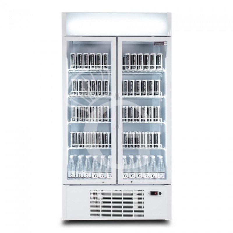 Frigo bebidas ventilado con 2 puertas con luminoso 1001 LT 2°C/+8°C color blanco