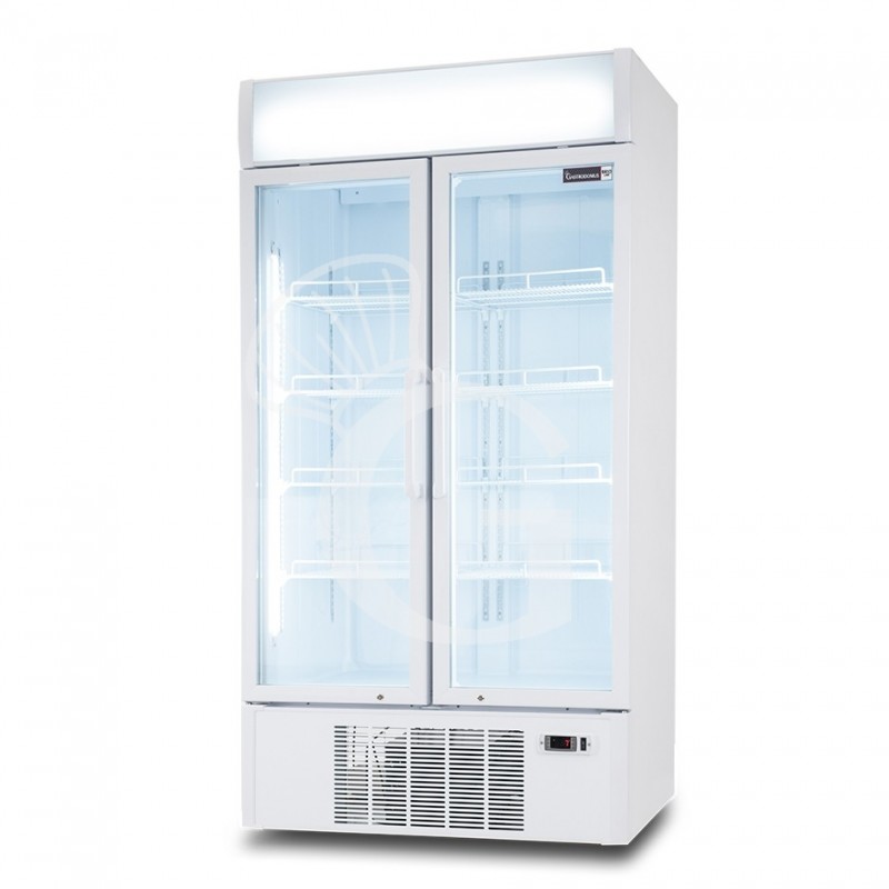 Frigo bebidas ventilado con 2 puertas con luminoso 1001 LT 2°C/+8°C color blanco