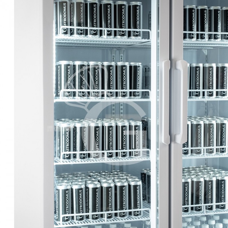 Frigo bebidas ventilado con 2 puertas con luminoso 1001 LT 2°C/+8°C color blanco