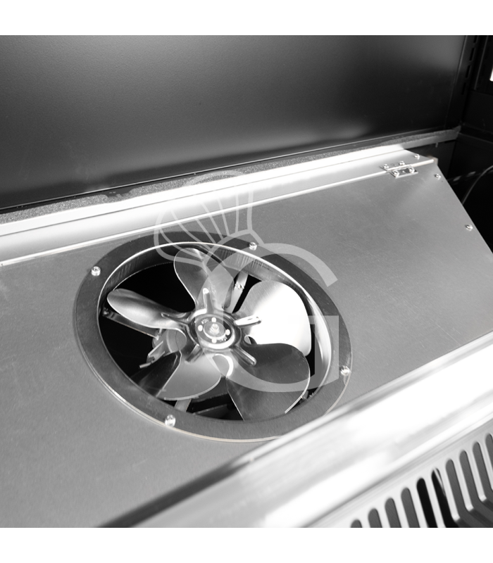 Expositor mural ventilado negro con puertas correderas, temperatura -1°C/+7°C y L1315 mm