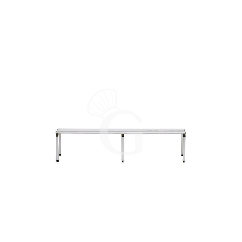 Banco monobloc de aluminio 6 plazas, 2000 x 410 x 460 mm