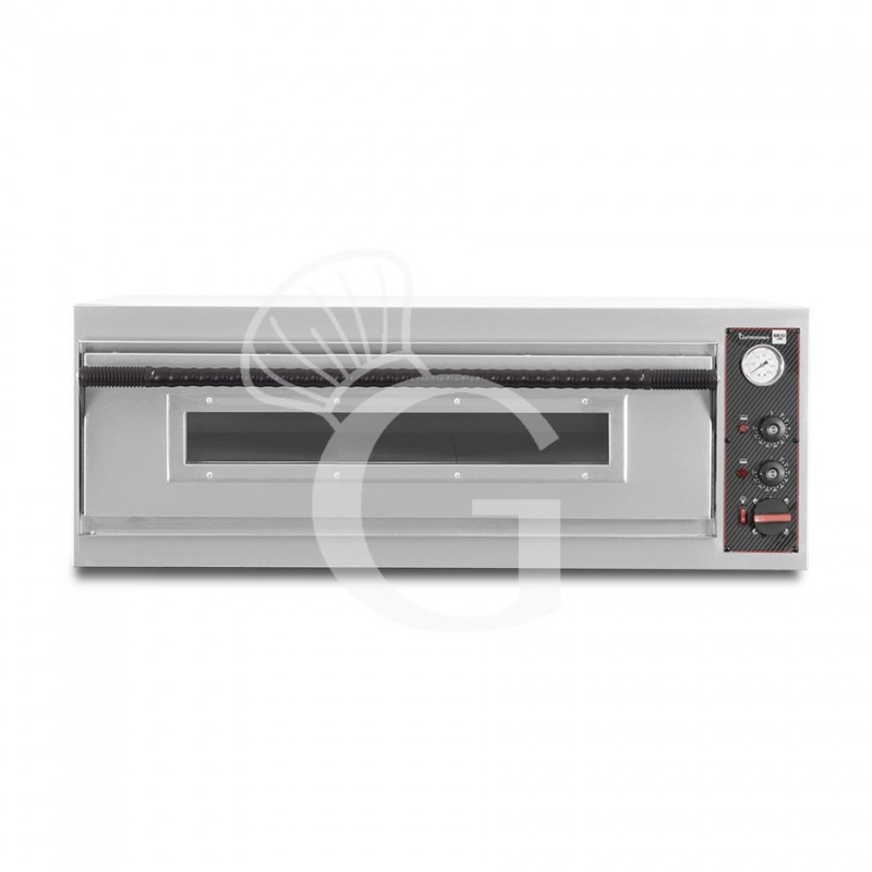 Horno eléctrico con 1 cámara control mecánico para 6 pizzas de 350 mm de diámetro