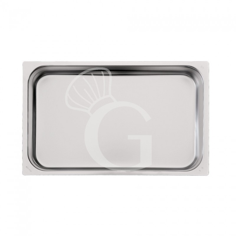 Bandeja rectangular de acero inox GN1/1 L 530 mm X P 325 mm X H 65 mm