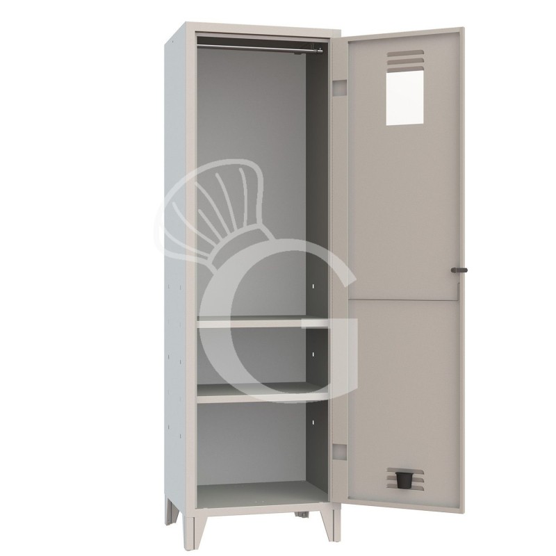 Taquilla vestuario monobloc 1 puesto, 600x500x1950 mm Color estándar RAL 7035