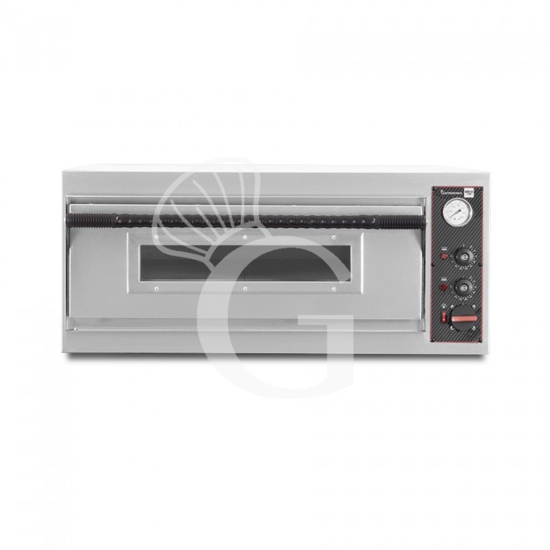 Horno eléctrico con 1 cámara control mecánico para 4 pizzas de 350 mm de diámetro