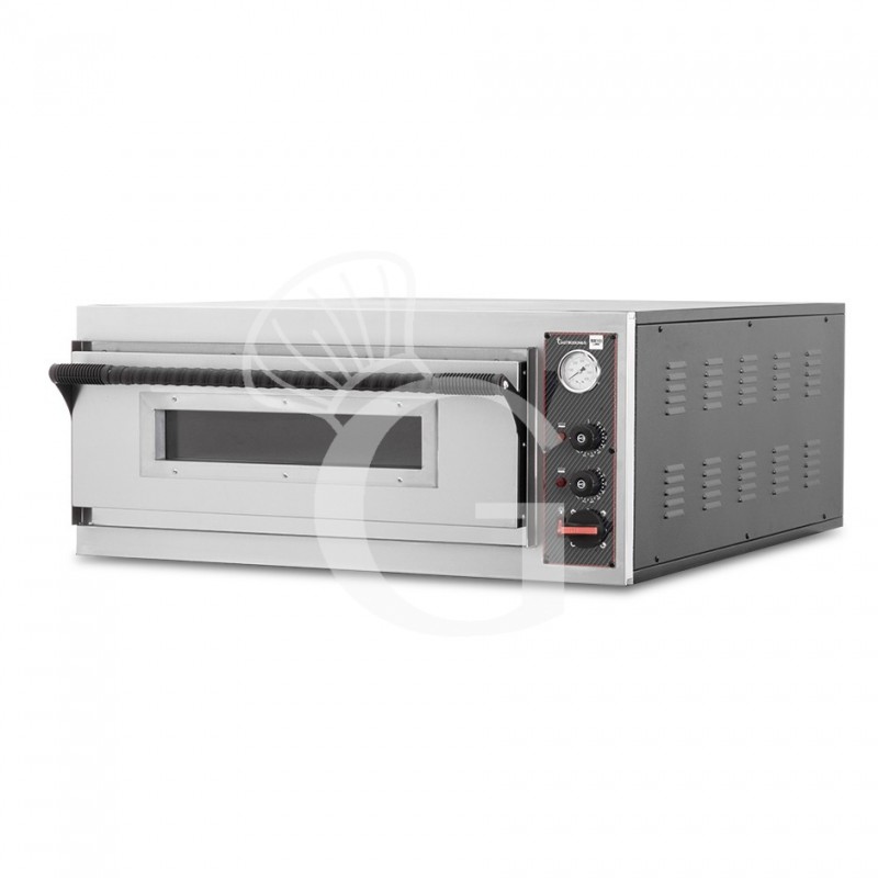 Horno eléctrico con 1 cámara control mecánico para 6 pizzas de 350 mm de diámetro