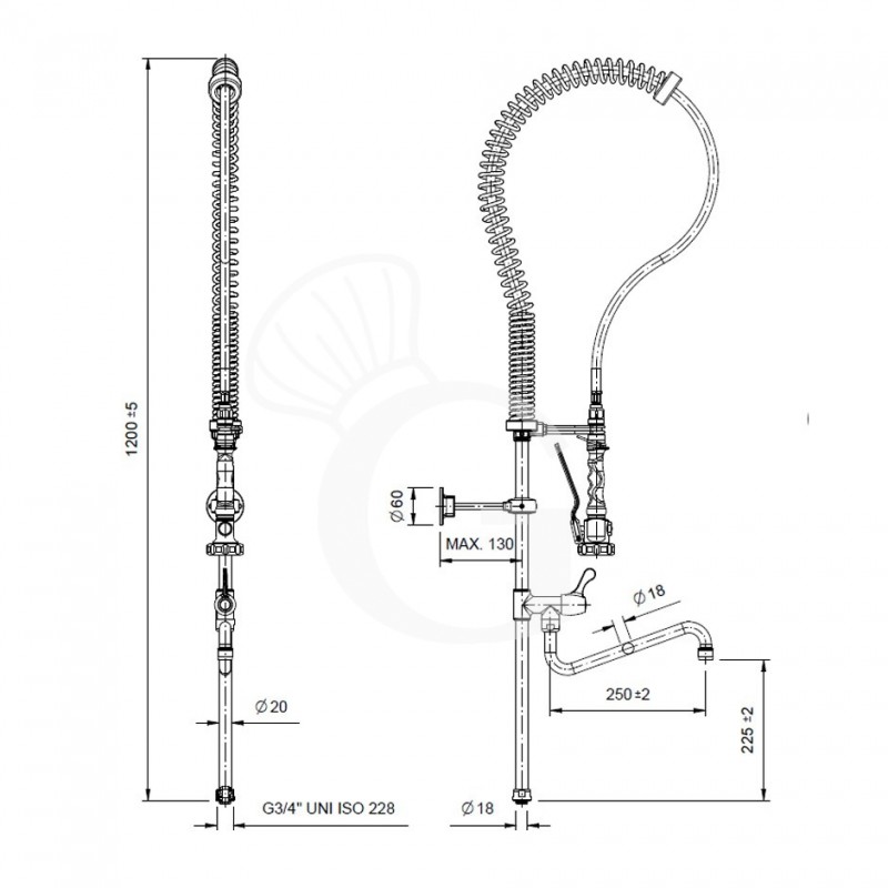 Grifo de ducha con combinación monomando