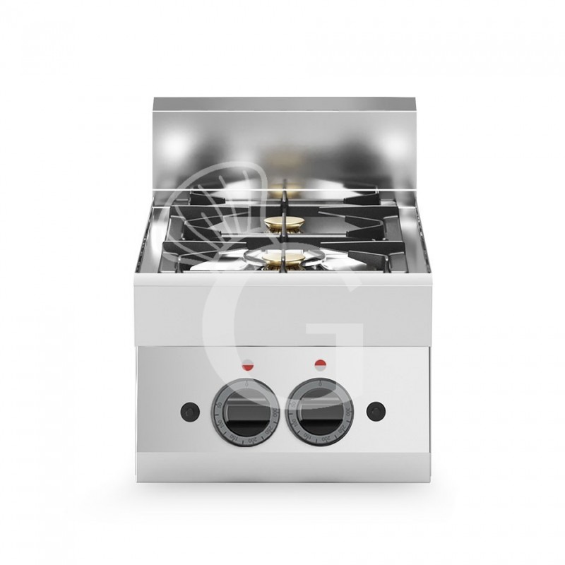 Cocina de gas de sobremesa con 2 fuegos  con quemador piloto