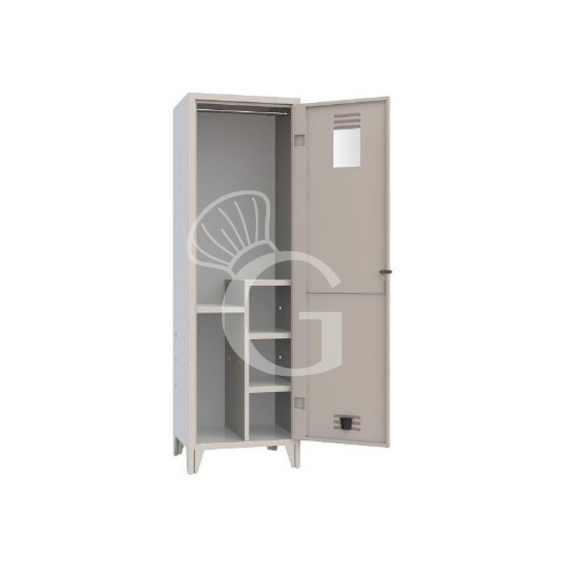 Taquilla vestuario bomberos monobloc 1 puesto, 600x500x1950 mm Color estándar RAL 7035