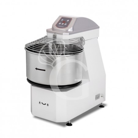 Amasadora de espiral trifásica con cabezal elevable y cuba extraíble mandos digitales - capacidad 32 LT Amasadora de espiral trifásica con cabezal elevable y cuba extraíble mandos digitales - capacidad 32 LT