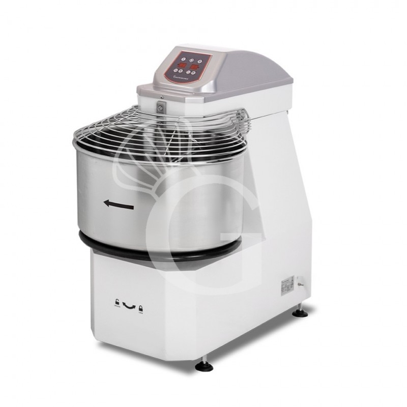 Amasadora de espiral trifásica con cabezal elevable y cuba extraíble mandos digitales - capacidad 32 LT