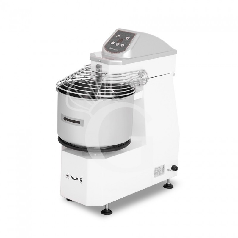 Amasadora de espiral monofásica con cabezal elevable y cuba extraíble mandos digitales - capacidad 16 LT