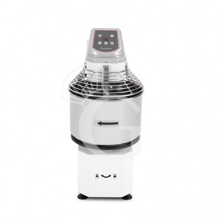 Amasadora de espiral trifásica con cabezal elevable y cuba extraíble mandos digitales - capacidad 22 LT Amasadora de espiral trifásica con cabezal elevable y cuba extraíble mandos digitales - capacidad 22 LT