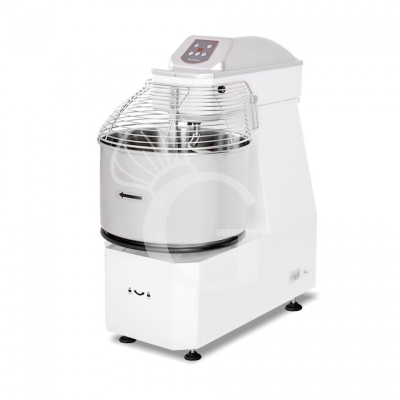 Amasadora de espiral trifásica con cabezal elevable y cuba extraíble mandos digitales - capacidad 62 LT