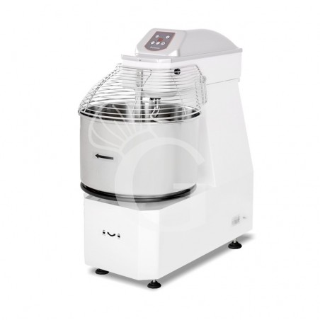 Amasadora de espiral trifásica con cabezal elevable y cuba extraíble mandos digitales - capacidad 62 LT Amasadora de espiral trifásica con cabezal elevable y cuba extraíble mandos digitales - capacidad 62 LT