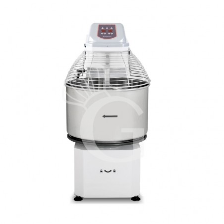 Amasadora de espiral trifásica con cabezal elevable y cuba extraíble mandos digitales - capacidad 60 LT Amasadora de espiral trifásica con cabezal elevable y cuba extraíble mandos digitales - capacidad 60 LT