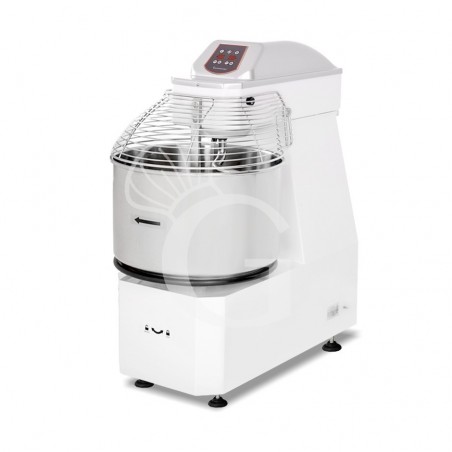 Amasadora de espiral trifásica con cabezal elevable y cuba extraíble mandos digitales - capacidad 60 LT Amasadora de espiral trifásica con cabezal elevable y cuba extraíble mandos digitales - capacidad 60 LT