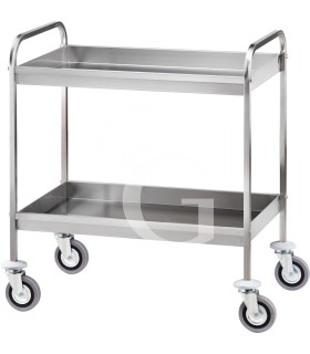 Carro de servicio 2 cubas A 65 mm de acero inoxidable L 910 mm x P 570 mm x A 970 mm